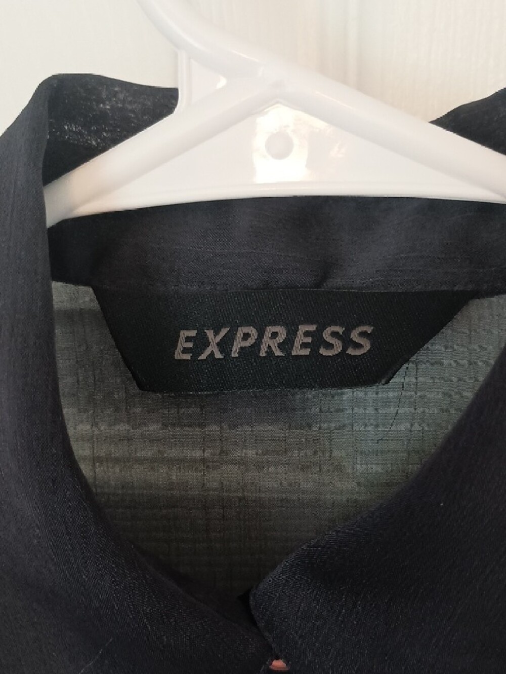 Express Black Sheer Button-Down Blouse - Picture 3 of 5